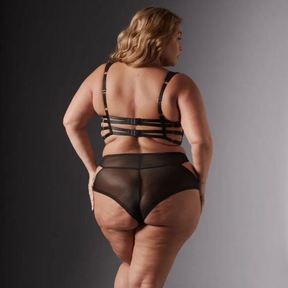 NWT Thistle and Spire Prowess brief panties leopard print black Satin size 3X - Picture 11 of 12